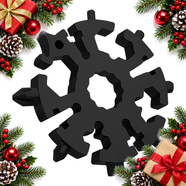 18-in-1 Snowflake Multi-Tool – Pocket Keyring Gadget Gift