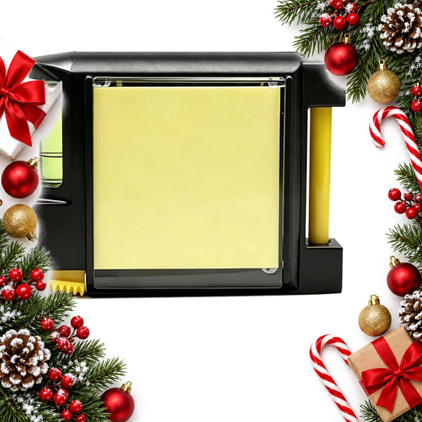 4-in-1 Tape Measure with Spirit Level, Sticky Notes and Pen
