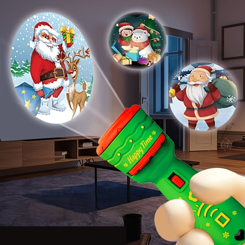 A Christmas picture show on the wall
