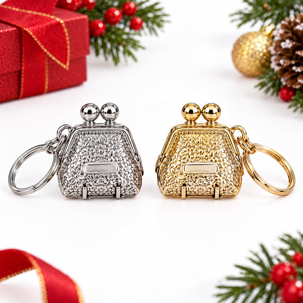 Mini Purse Keyring with Hidden Fold-Out Nail Clipper