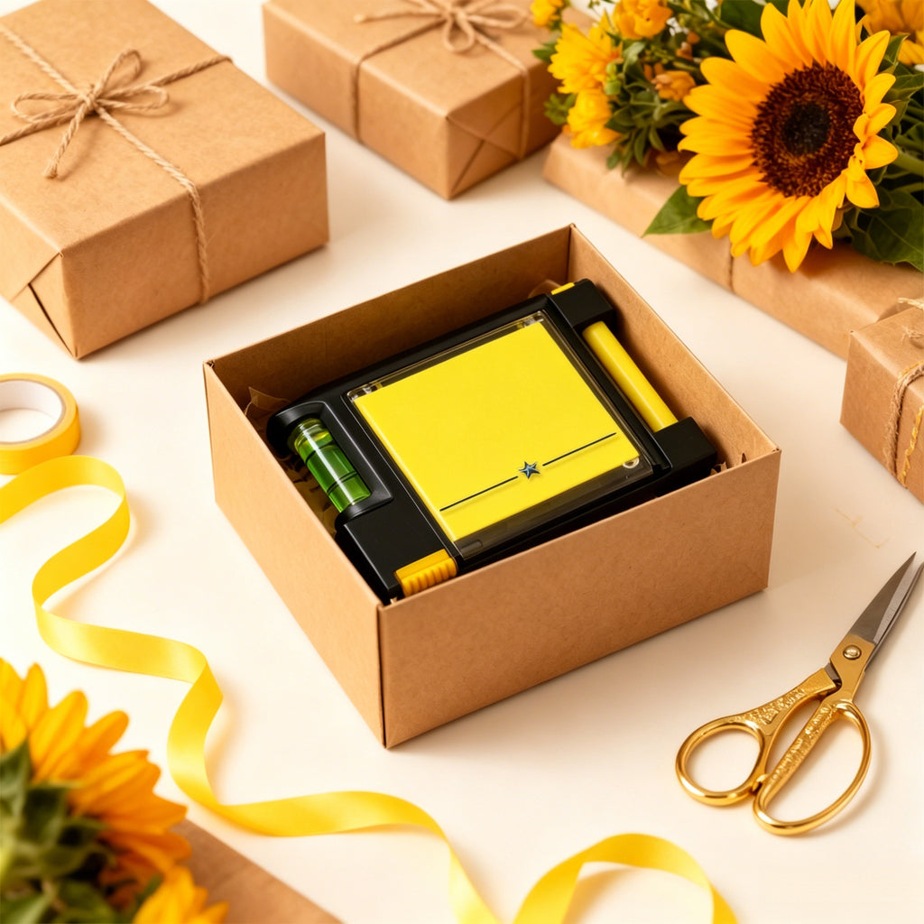 4-in-1 Tape Measure with Spirit Level, Sticky Notes and Pen
