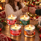 Christmas Scented Soy Candle Tins Gift Set of 4