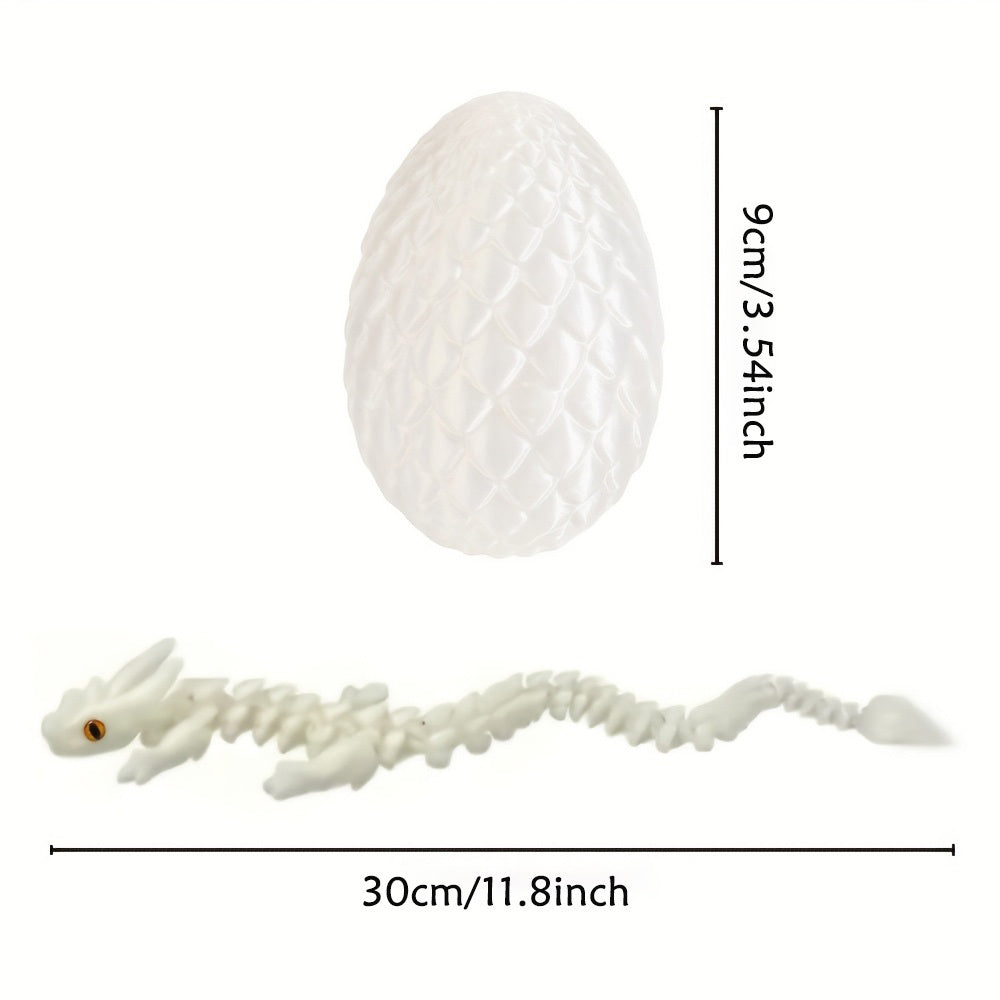 Articulated Glow-in-the-Dark Crystal Dragon and Egg Set