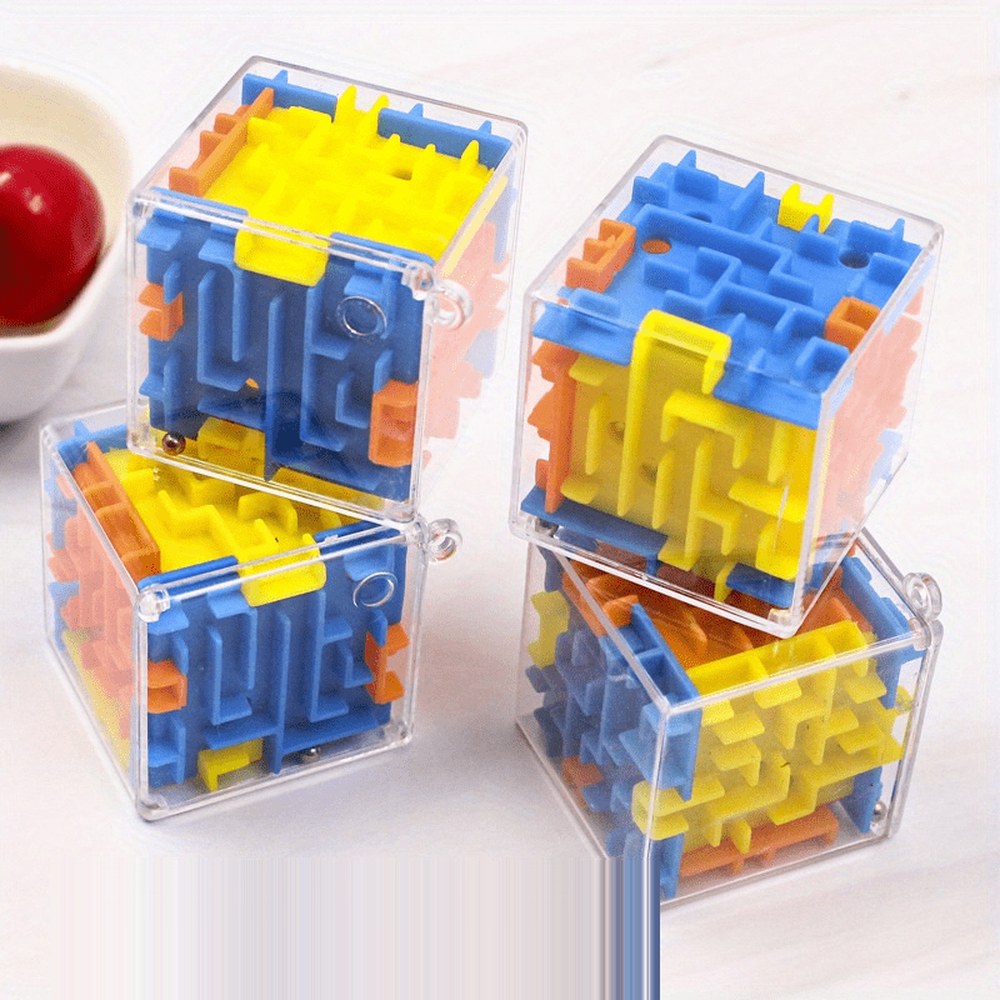 15 Mini 3D Maze Cubes, Pocket Ball Puzzles for Party Bags