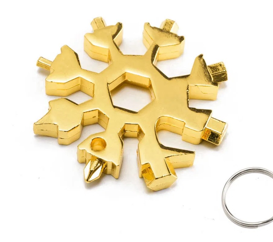 18-in-1 Snowflake Multi-Tool – Pocket Keyring Gadget Gift