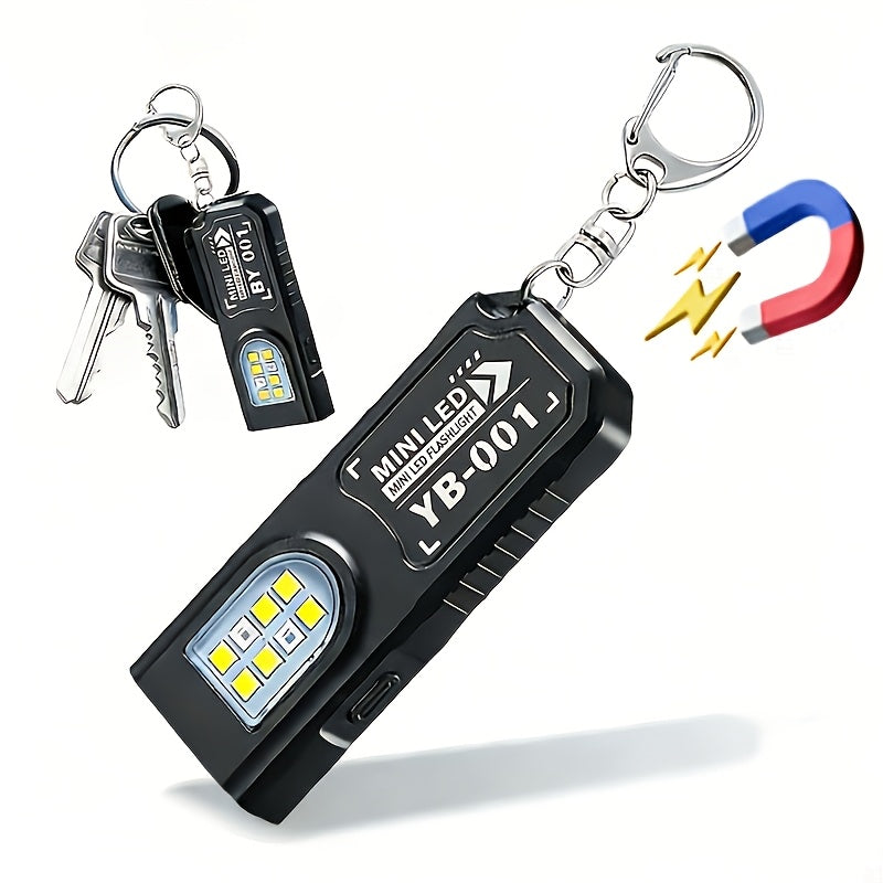 Rechargeable Mini LED Keyring Torch with Magnetic Base