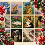 2027 funny cat wall calendar cats in famous paintings 12 months — Christmas stocking filler gift