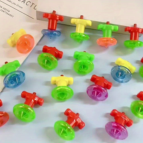 Spinning Tops Party Bag Set – 22 Tops with Push Launchers