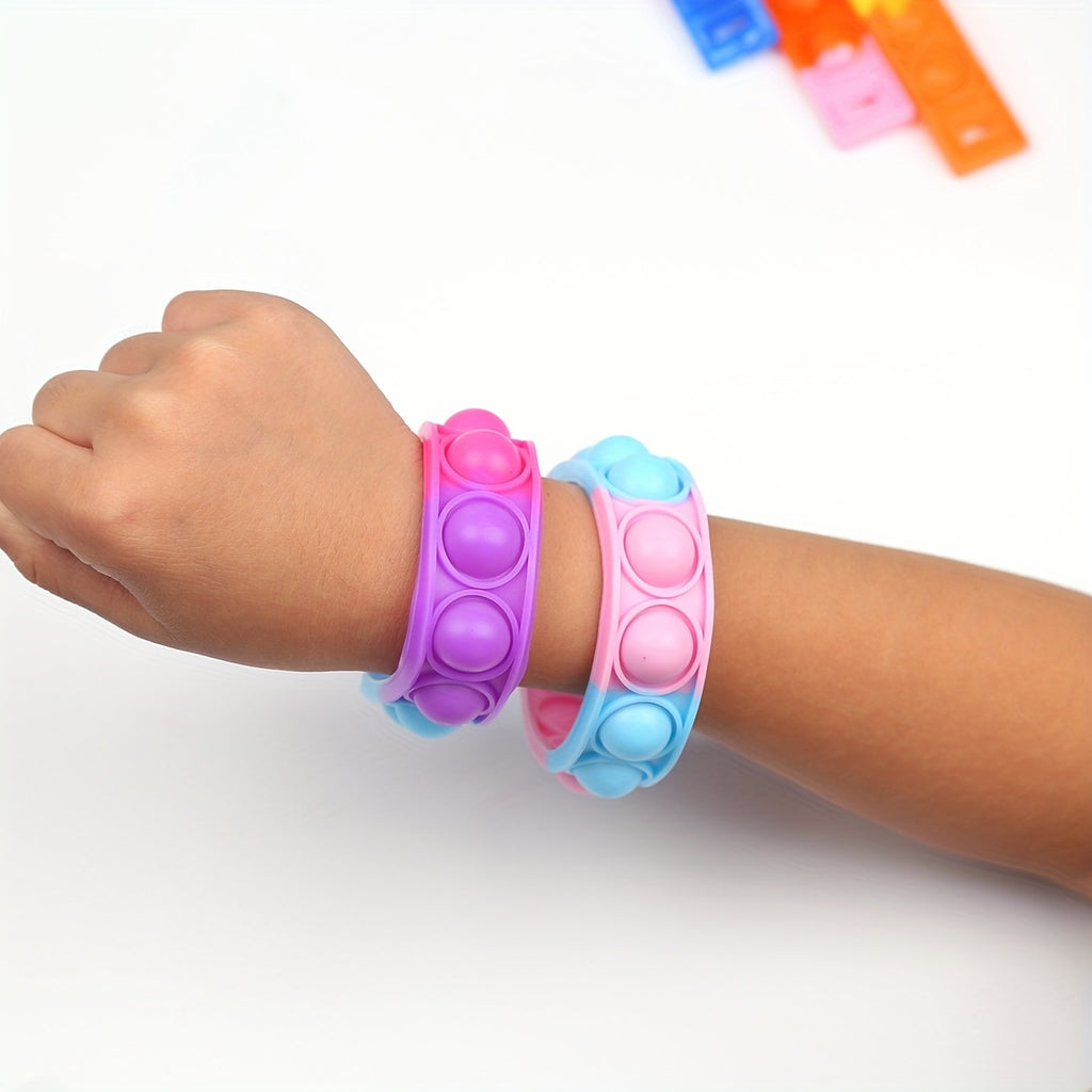18 Push Bubble Fidget Bracelets, Adjustable Silicone Party Pack