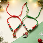 Christmas Charm Bracelets Set of 12 – Adjustable Clay Bead Bracelets