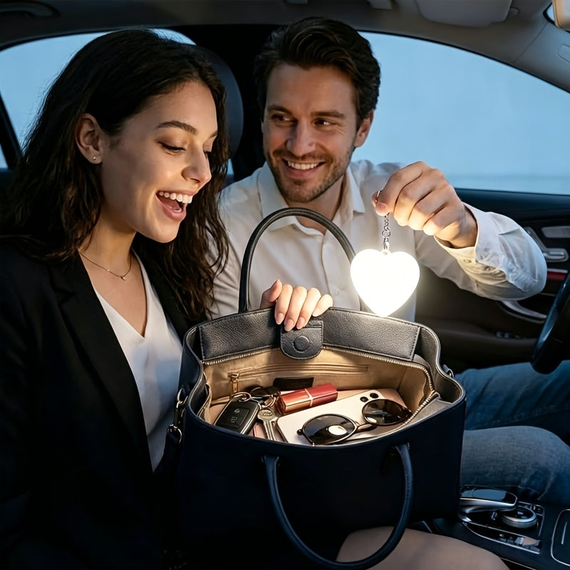 Heart Purse Light Keyring, Touch-Activated and USB Rechargeable