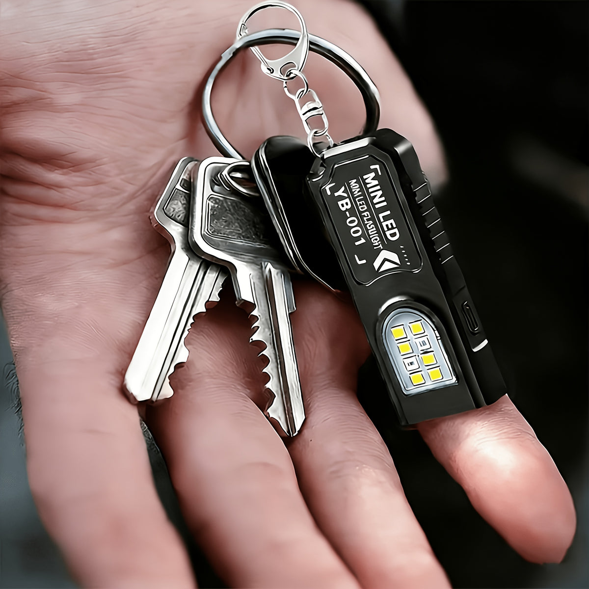 Rechargeable Mini LED Keyring Torch with Magnetic Base
