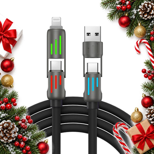 4 in 1 fast charging cable usb c lightning usb a in one — Christmas stocking filler gift