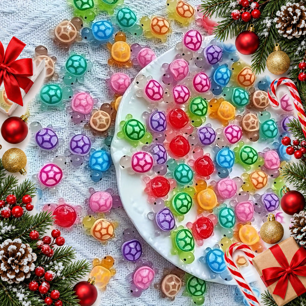 47 glow in the dark mini resin turtles tiny stocking surprise — Christmas stocking filler gift