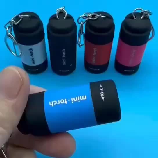 Mini USB Rechargeable Keyring Torch – Pocket Light in 13 Colours
