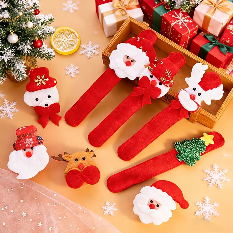 Christmas Slap Bracelets Pack of 10 – Santa, Snowman & Reindeer