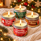 Christmas Scented Soy Candle Tins Gift Set of 4