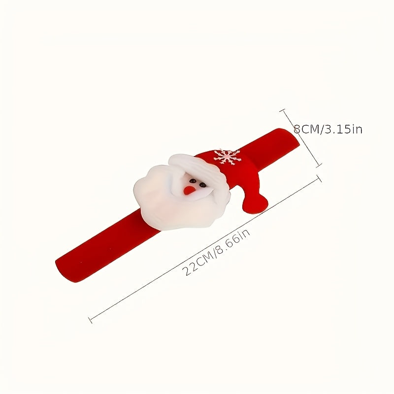 Christmas Slap Bracelets Pack of 10 – Santa, Snowman & Reindeer
