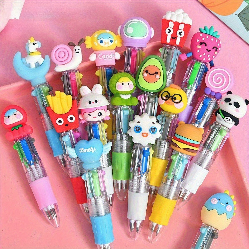 Mini 4-Colour Pens Pack of 30 – Cute Character Toppers