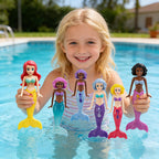 5 Mermaid Water Toys for Bath and Pool, Assorted Colours