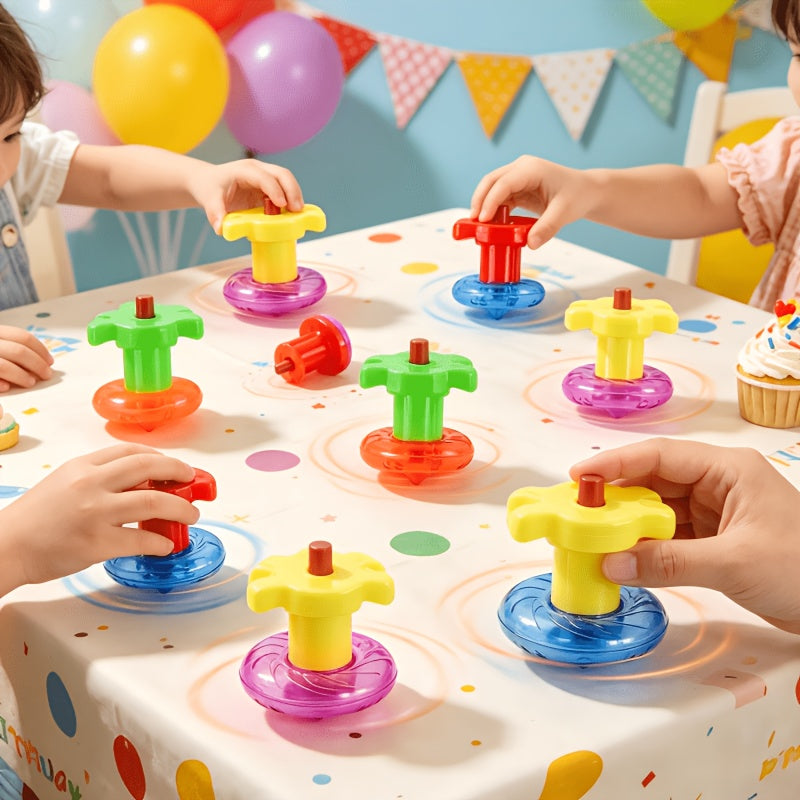 Spinning Tops Party Bag Set – 22 Tops with Push Launchers
