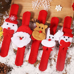 Christmas Slap Bracelets Pack of 10 – Santa, Snowman & Reindeer