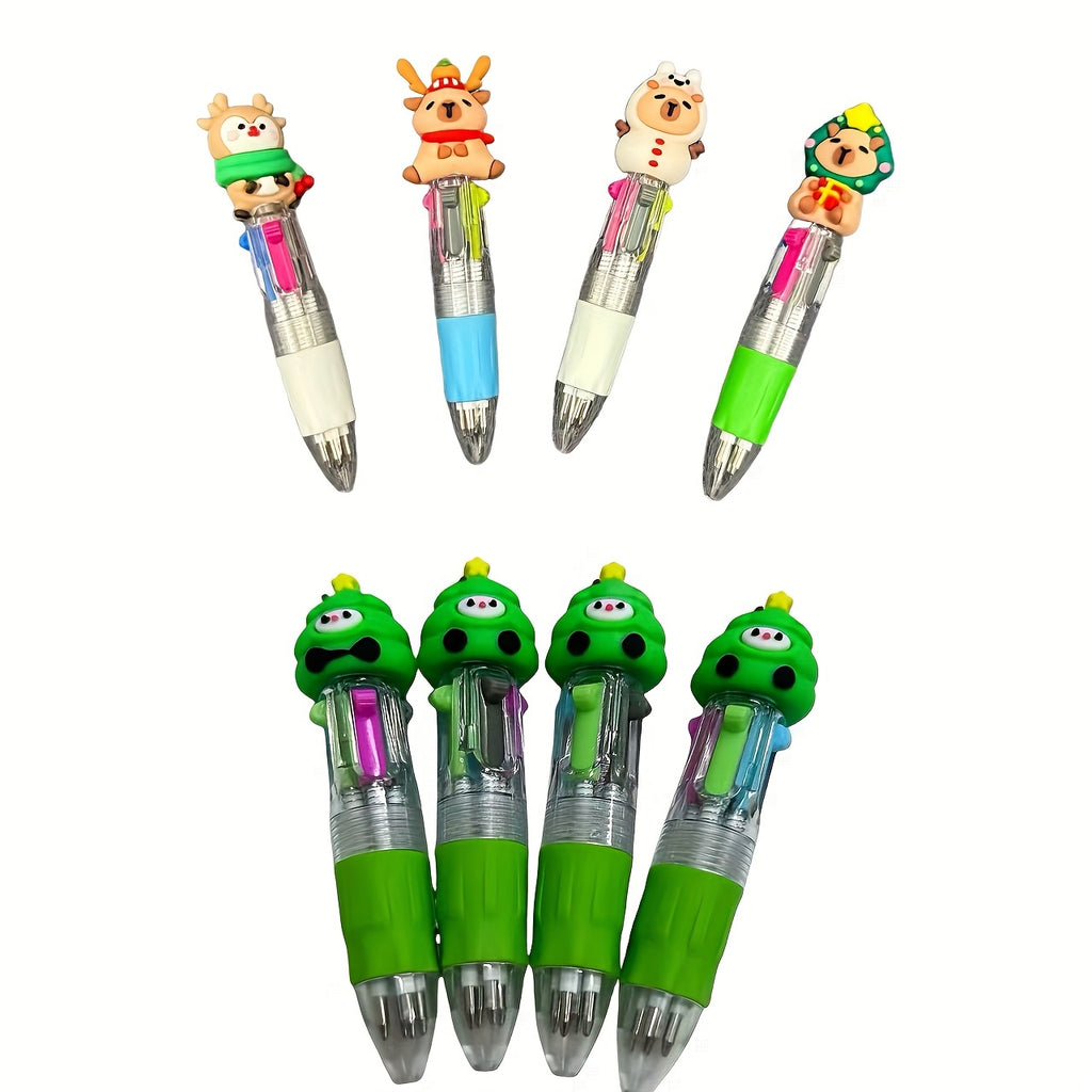 Christmas Mini Multicolour Pens with Festive Toppers – Party Pack