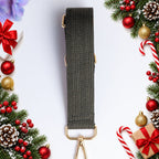 adjustable woven crossbody bag strap with gold tone snap hooks — Christmas stocking filler gift