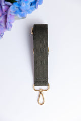 Adjustable Woven Crossbody Bag Strap with Gold-Tone Snap Hooks
