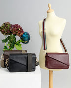 Adjustable Woven Crossbody Bag Strap with Gold-Tone Snap Hooks