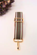 Adjustable Woven Crossbody Bag Strap with Gold-Tone Snap Hooks