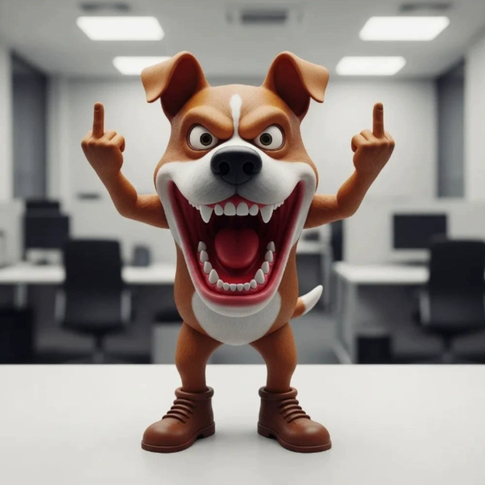 Angry Banana Desk Figurine with Rude Gesture, Funny Office Gift
