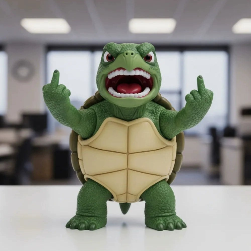 Angry Banana Desk Figurine with Rude Gesture, Funny Office Gift