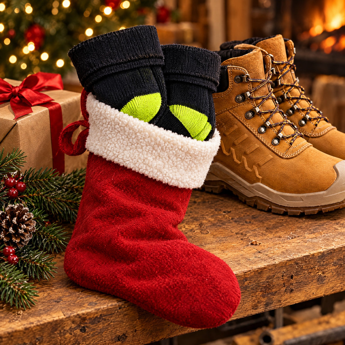 Anti-Stone Dual-Cuff Boot Socks for Work and Hiking