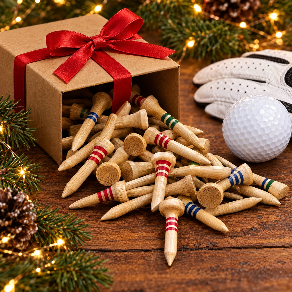 Bamboo Castle Golf Tees, Box of 20 in Colour-Coded Heights