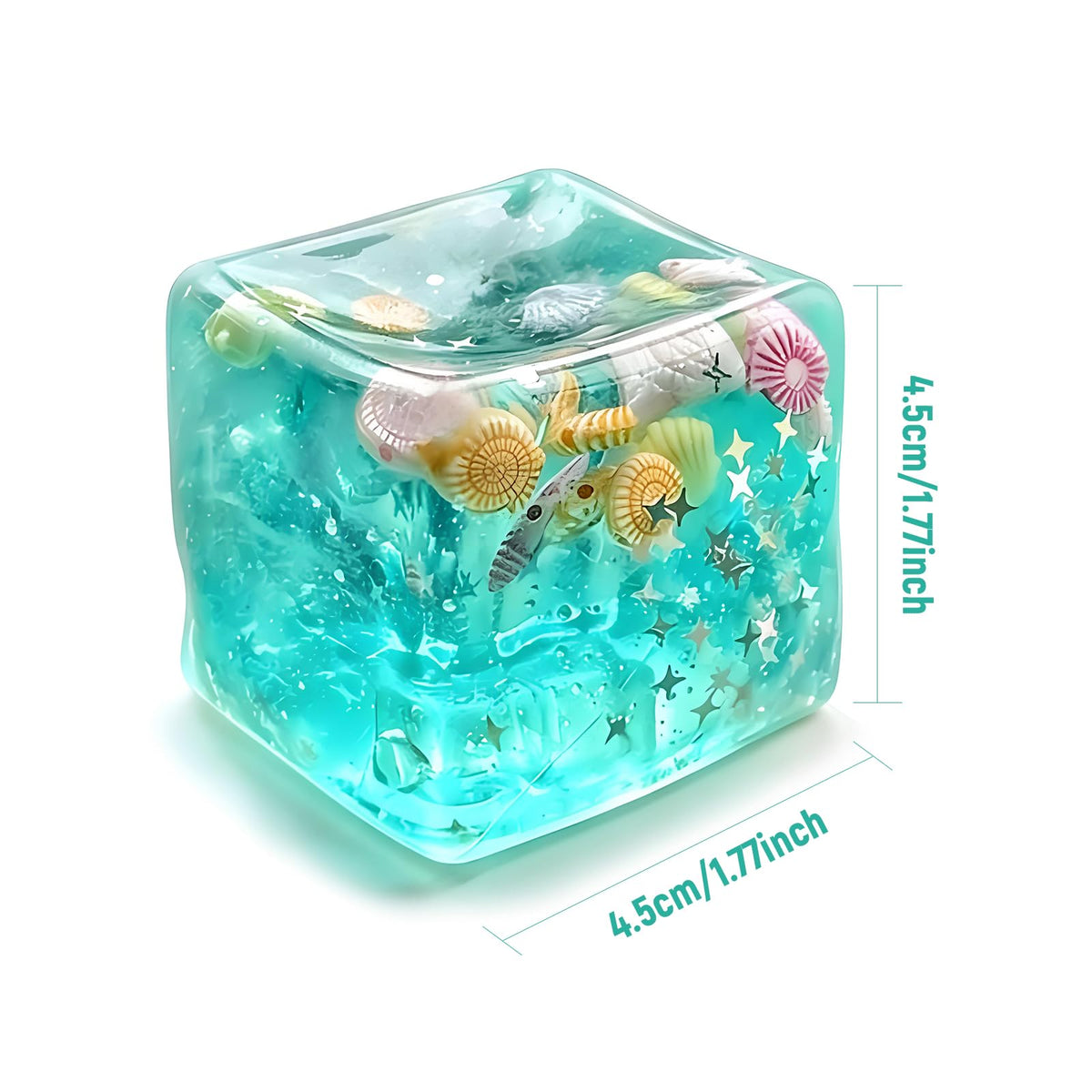 Ocean Squishy Ice Cube – Slow-Rise Sensory Squeeze Toy