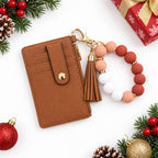 Beaded Wristlet Card Holder Wallet for Gift Cards, with Tassel