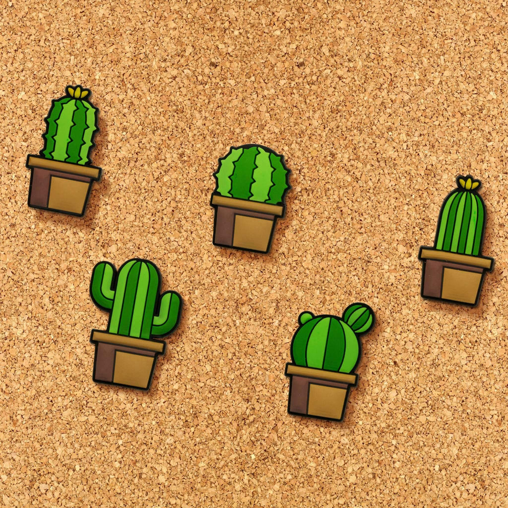 Cactus Push Pins, Set of 5 – Cute Potted Cactus Drawing Pins for Cork Boards