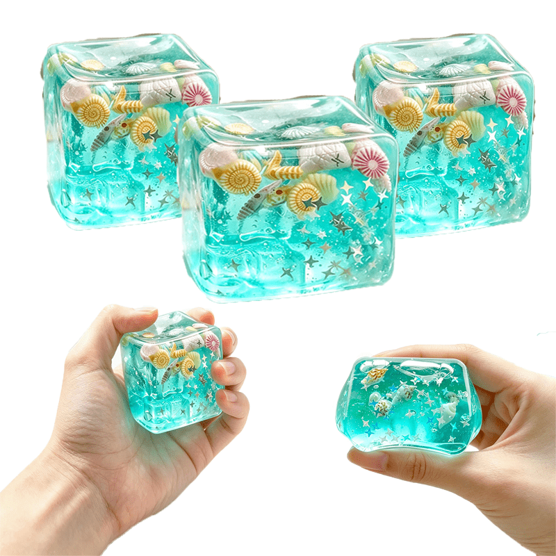 Ocean Squishy Ice Cube – Slow-Rise Sensory Squeeze Toy