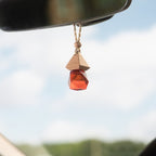 Car Air Freshener Gift Set with Hanging Glass Diffuser and Spray