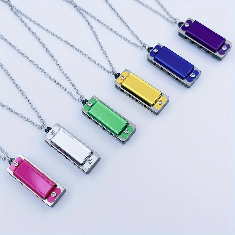 Mini Harmonica Necklace – Playable 4-Hole, 8-Note Pendant