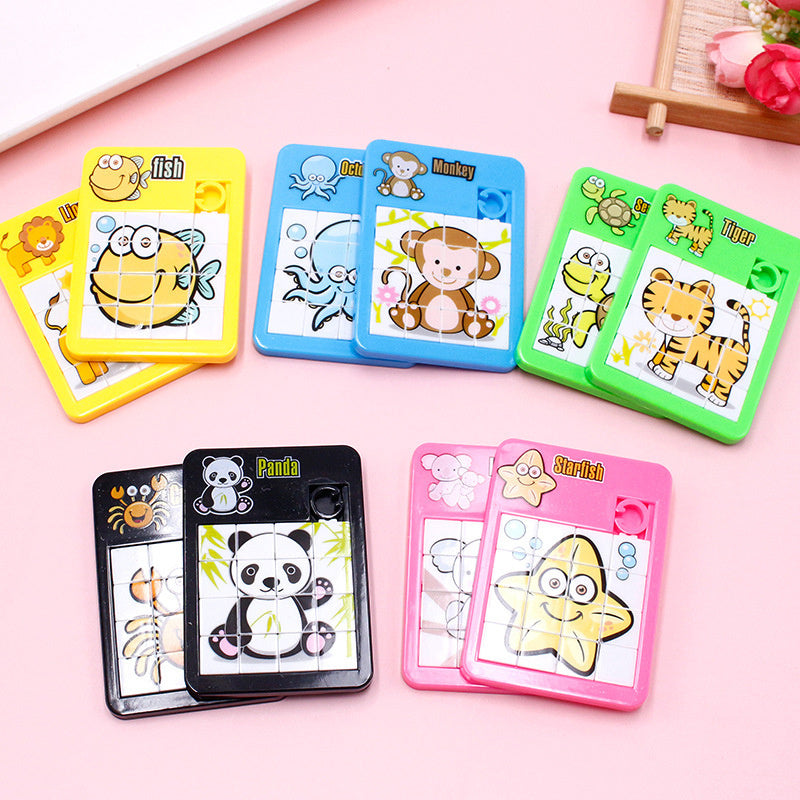Animal Sliding Puzzles for Kids, Pack of 5 Pocket Brain Teasers