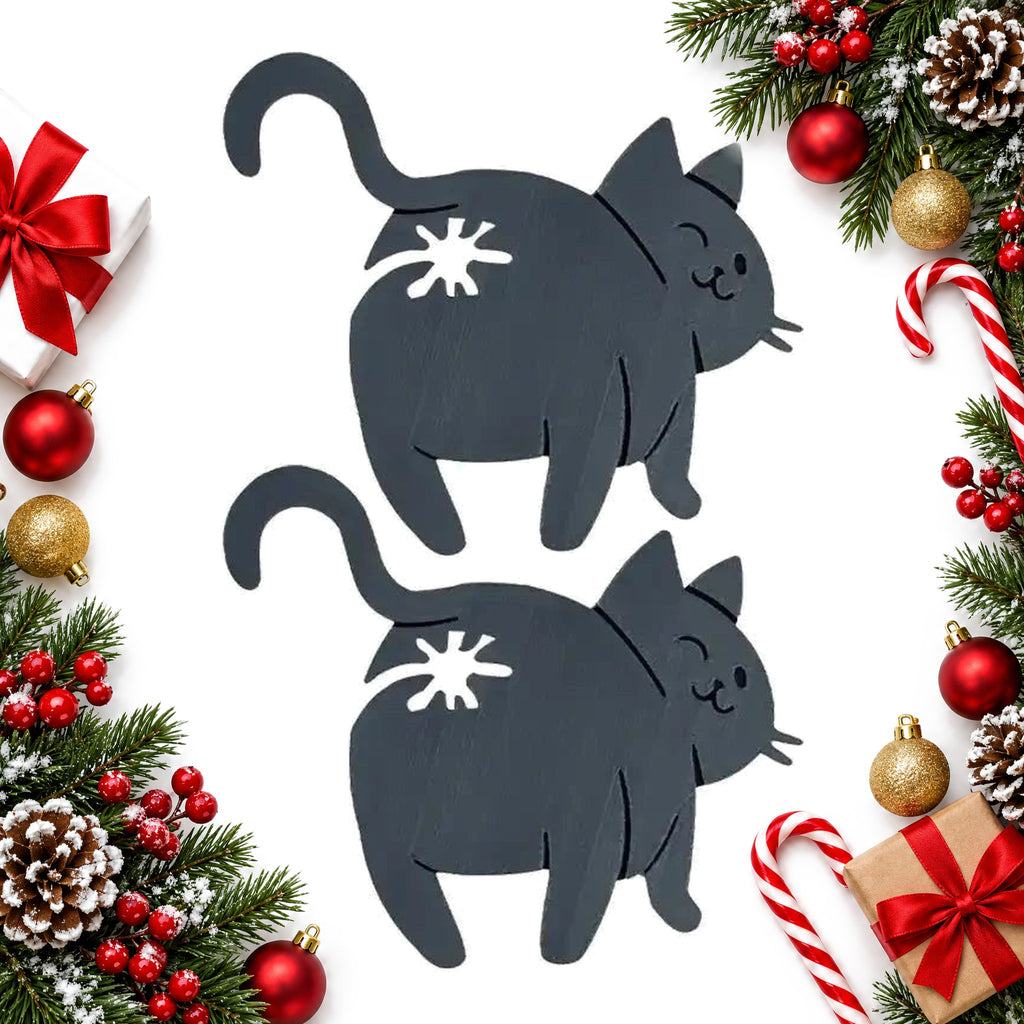 cheeky cat bum bag clips pack of 2 funny kitchen gift for cat lovers — Christmas stocking filler gift