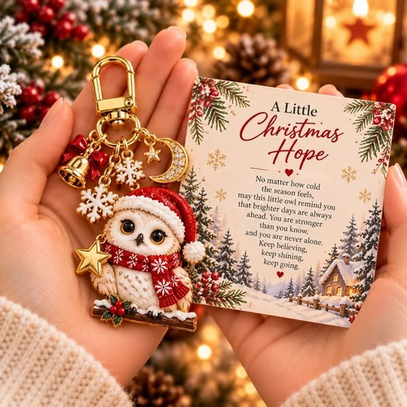 Christmas Animal Keyring Charm with Message Card – Gift Boxed