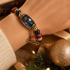 Christmas Beaded Charm Bracelet – Festive Scene and Dangling Charm