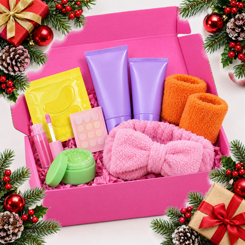 christmas beauty mystery box with 8 pamper surprises — Christmas stocking filler gift