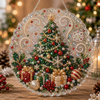 Christmas Diamond Art Hanging Ornament Kit with Pearl Beads