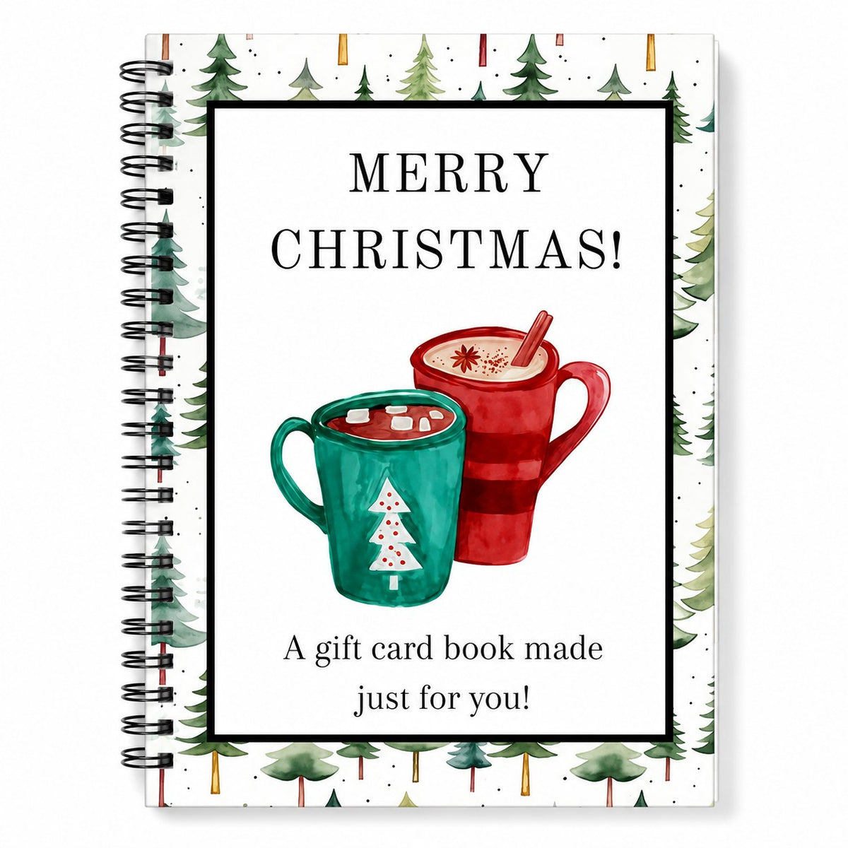 Christmas Gift Card Book – Spiral-Bound Holder for 12 Gift Cards