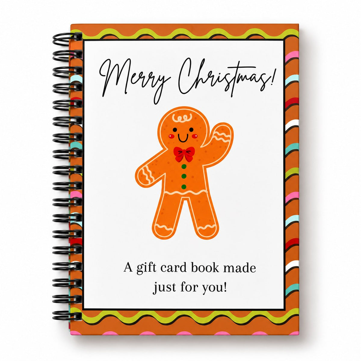 Christmas Gift Card Book – Spiral-Bound Holder for 12 Gift Cards