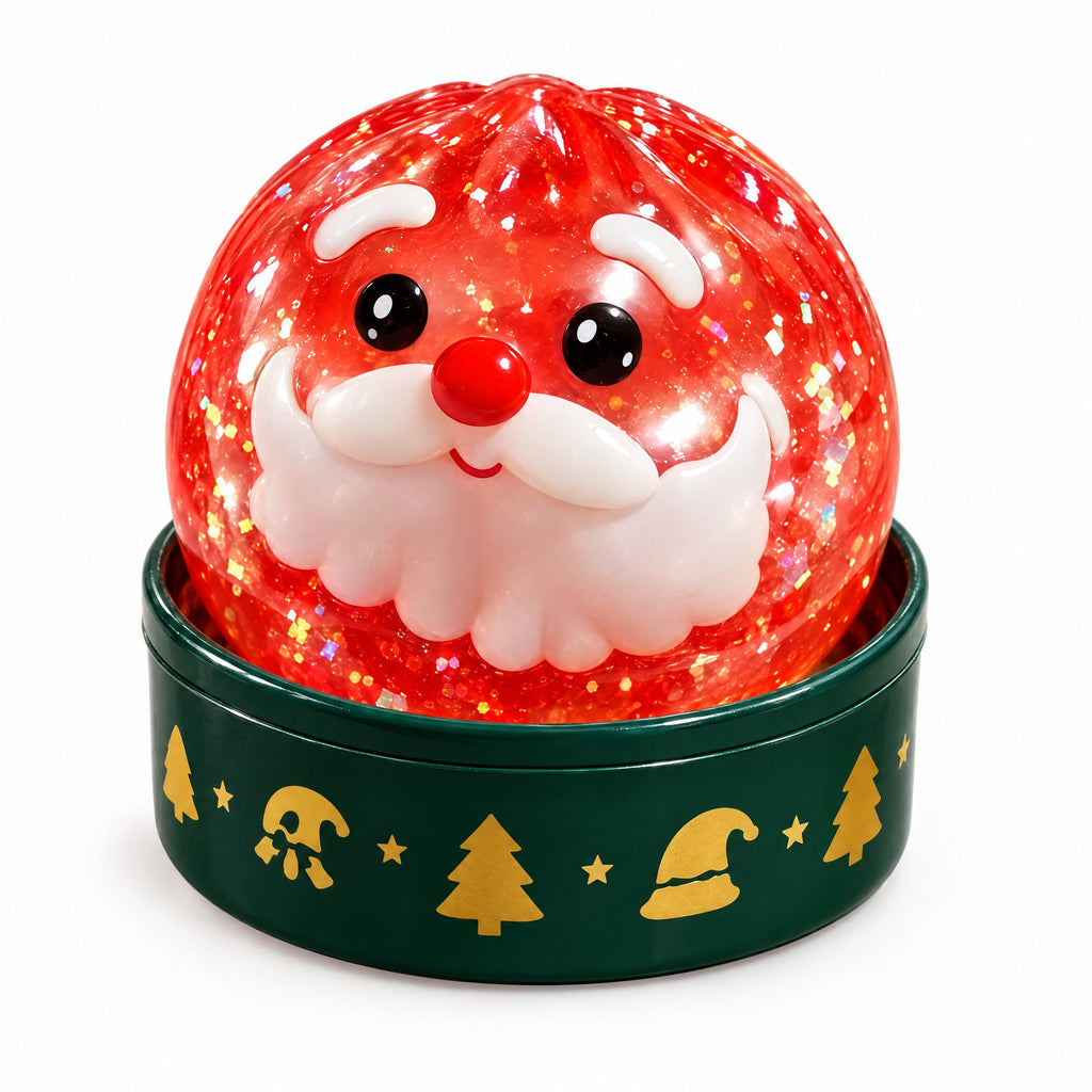 Christmas Glitter Dumpling Squishy in a Mini Steamer Tin